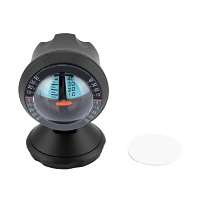 Afbeelding van Auto Voertuig Inclinometer Draaibaar 360 Graden Helling Indicator Meter Niveau Kantelmeter Verkeersveiligheid Instrument met Lijm