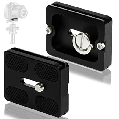 Afbeelding van UGBO Statief Snelwisselplaat adapter PU50 Quick Release Plate Camera Snelkoppelingsplaat met 1/4 inch cameraschroef Compatibel Kogelkop Arca Swiss 2 stuks