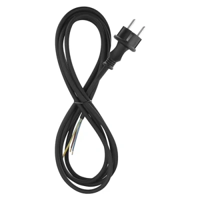 Afbeelding van EMOS Rubberen aansluitkabel 3 m, voedingskabel, voor gemiddelde mechanische belasting, Schuko, x 1,0 mm2, H05RN F rubber/neopreen, zwart