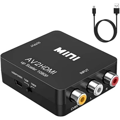 Afbeelding van RCA naar HDMI,AV HDMI Video Converter,1080P Composiet CVBS AV Audio Converter Adapter Ondersteuning PAL/NTSC met USB kabel voor PC Laptop Xbox PS4 PS3 TV STB VHS VCR Camera DVD