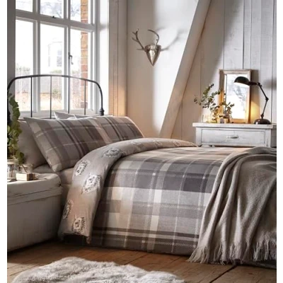 Afbeelding van Dreams &amp; Drapes dekbedovertrekset, 100% katoen, grijs, Double