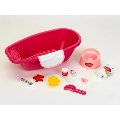 Afbeelding van Klein Toys Princess Coralie poppenverzorging baby bad set 12 delig 51 cm roze