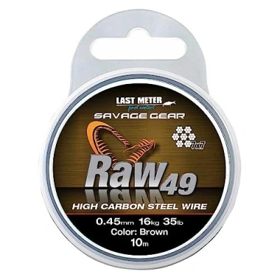 Afbeelding van Savage Gear Last Meter Raw 49 0.54mm 23kg 50lb Ongecoat Bruin 10m (54894)