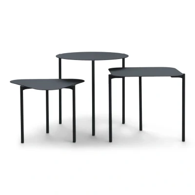 Afbeelding van Spinder Design DO RE MI set van 3 bijzettafels zwart