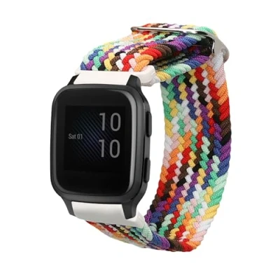 Afbeelding van kwmobile nylon bandje voor smartwatch geschikt Garmin Venu Sq 2 Music / 17 cm Polsbandje in meerkleurig