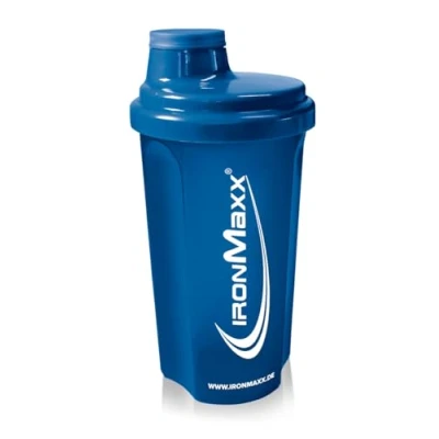 Afbeelding van IronMaxx Eiwitshaker, donkerblauw, ondoorzichtig, 700 ml, eiwitshaker met draaisluiting, zeef en meetschaal, lekvrij, vaatwasmachinebestendig vrij van weekmakers, BPA DEHP