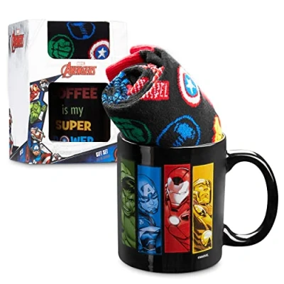 Afbeelding van Marvel mok en sokken set voor mannen tieners zachte crew maat 7 11 keramische geschenkset geschenken heren
