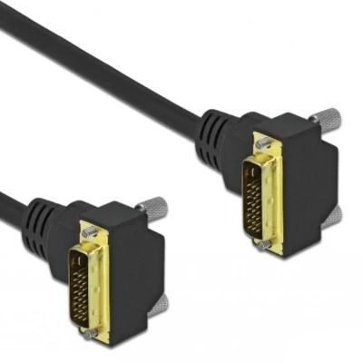 Afbeelding van Delock DVI kabel 18+1 mannelijk gehoekt naar 3