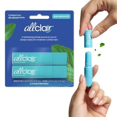 Afbeelding van Allclair misselijkheid Relief Inhalator Volledig natuurlijke remedie tegen bewegingsziekte, ochtendmisselijkheid, stress en Snelwerkend, drugsvrij, niet slaperig draagbaar reizen