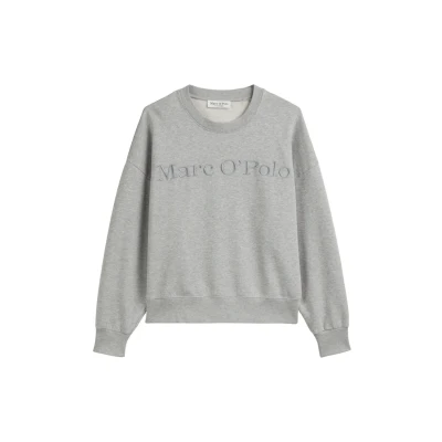 Afbeelding van Marc O&#039;Polo LOGO Sweater, Dames, Maat: XS, Mid stone melange