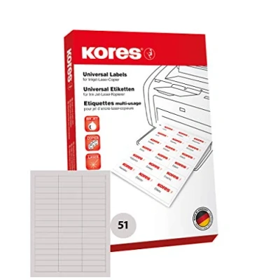 Afbeelding van Kores universele etiketten L7016, 70,0 x 16,9mm,100 vellen, wit