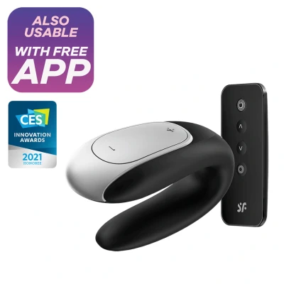 Afbeelding van Satisfyer Double Fun Zwart GRATIS TOY bij iedere bestelling v.a. 40,