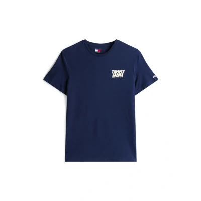 Afbeelding van Tommy Jeans SLIM Bubble Print TEE Tshirt print, Heren, Maat: 52, Dark night navy