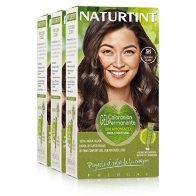 Afbeelding van Naturtint Biobased Ammoniakvrije kleuring 100% grijsdekking Plantaardige ingrediënten Natuurlijke en langhoudende kleur 5N Lichtbruin Pak van 3