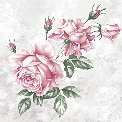Afbeelding van 20 servetten wondermooie rozen bloemen vintage decoupage 33 x cm
