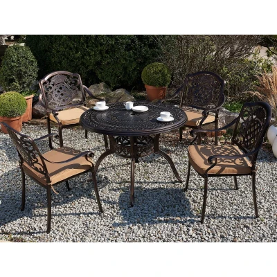 Afbeelding van Beliani SALENTO Tuintafel Bruin Aluminium
