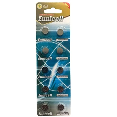 Afbeelding van 10 x Eunicell AG7 alkaline knoopcellen G7 LR57 LR57SW LR926 LR926SW SR926W L926E LR927 LR927SW 395 399