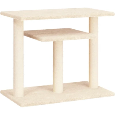 Afbeelding van vidaXL Krabpaal met platforms 62,5 cm crèmekleurig