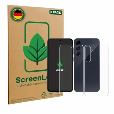 Afbeelding van ScreenLeaf Screenprotector voor Samsung Galaxy A55 5G Enterprise Edition (Voor+Achter) Duurzame schermbescherming Folie Beschermfolie transparant (2 Stuks)