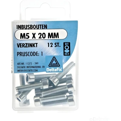 Afbeelding van Inbusbouten M5 X 20 mm Verzinkt 12 STUKS