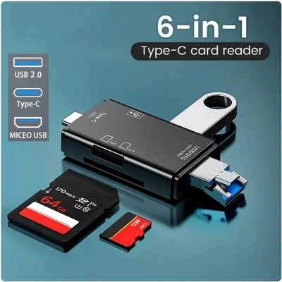 Afbeelding van OTG Sd Tf Card Reader 480Mbps High Speed Transmissie Adapter Usb Flash Drive Typ...