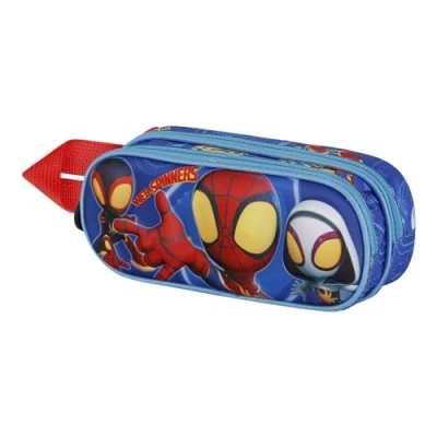 Afbeelding van Spiderman Spinners 3D dubbele etui, Blauw, 22 x 9,5 cm, Eén maat, etui