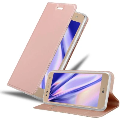 Afbeelding van Cadorabo Hoesje geschikt voor LG X POWER 2 in CLASSY ROSE GOUD Beschermhoes met magnetische sluiting, standfunctie en kaartvakje Book Case Cover Etui