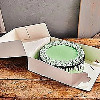 Afbeelding van FunCakes Taartdoos Karton Vierkant Wit 32x32x11,5 cm 2 Stuks Cakedoos