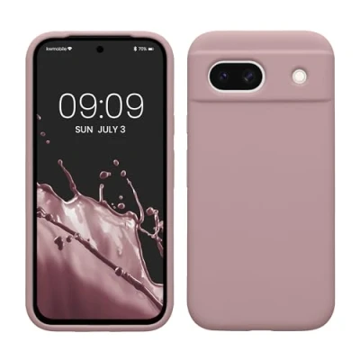Afbeelding van kwmobile telefoonhoesje compatibel met Google Pixel 8a hoesje Zachte case voor smartphone Back cover in licht oudroze