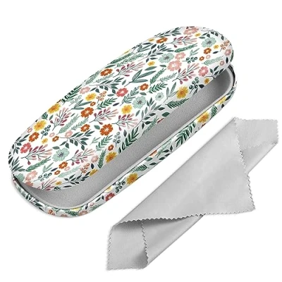 Afbeelding van FINTIE Hard Shell Bril Case voor Vrouwen Mannen Mode Lezen Brillen Beschermende Cases Met Schoonmaakdoek, Lente bloei, S