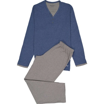 Afbeelding van Ceceba heren pyjama blauw met grijs