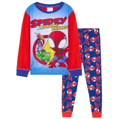 Afbeelding van Marvel Spiderman pyjama voor kinderen, tweedelig, lange mouwen, kinderen en jongeren, 2 14 jaar, meerkleurig (Spidey), 4 5 jaar
