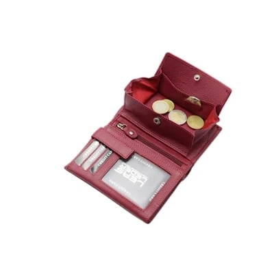Afbeelding van LEAS Wiener combiportemonnee met geheim vak echt leer, Special Edition (Burgandy Red), Bourgondië rood, 12,5x9,5cm, combibeurs