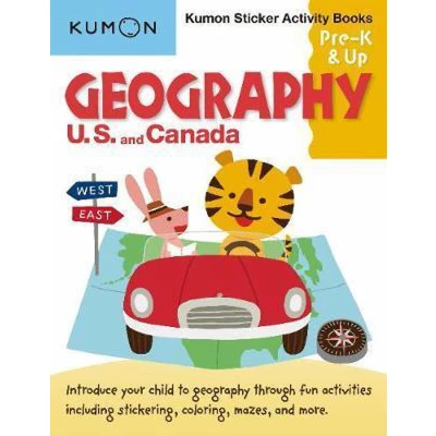 Afbeelding van Geography: U. S. And Canada Sticker Activity Book (Kumon Books, Pre K &amp; Up)