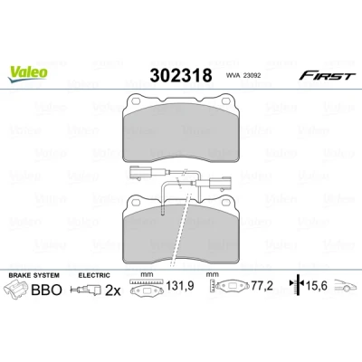 Afbeelding van Valeo Remblokset 302318