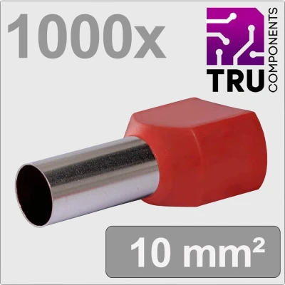 Afbeelding van TRU COMPONENTS TC 13377252 Dubbele adereindhulzen 10 mm² Deels geïsoleerd Rood 1000 stuk(s)