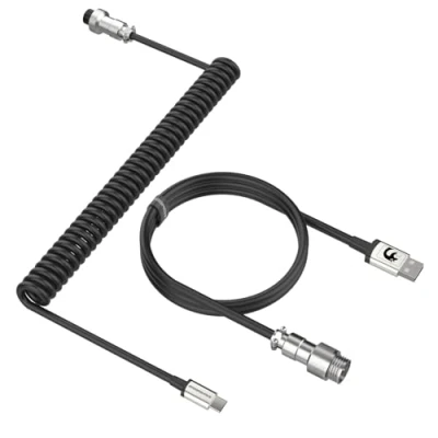 Afbeelding van MAMBASNAKE C01 Spiraalkabel USB C voor mechanisch toetsenbord, aangepaste opgerolde toetsenbordkabel gaming Type naar A, TPU omwikkelde met afneembare Aviator