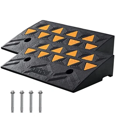 Afbeelding van VEVOR 2x Drempelhelling Rubberen oprijplaat Stoeprandhelling 50x32x11cm 5T