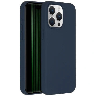 Afbeelding van Apple iPhone 15 Pro Max MagSafe Hoesje Siliconen en TPU (zacht) Accezz Softcase/Backcover Donkerblauw Telefoonhoesje
