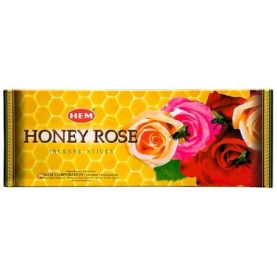 Afbeelding van Honey Rose Doos van zes 20 Stick Hex Tubes Hem Wierook Hand Gerold In India