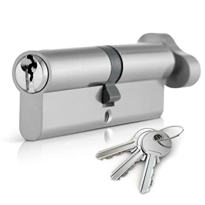 Afbeelding van XFORT® Chrome 35T/35 Duimdraai Euro Cilinderslot (70 mm), Eurodeurslot met 3 sleutels, stootvast, anti boor, pick deurslot sleutel, hoge veiligheid voor houten, UPVC en composiet deuren.