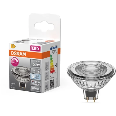 Afbeelding van OSRAM LED Spot Reflector Superstar MR16 50 dimbaar, 4000 K neutraal wit, 6,1 W, GU5.3, 36, 621 lm, 25.000 h, laagspanning, voor spotverlichting