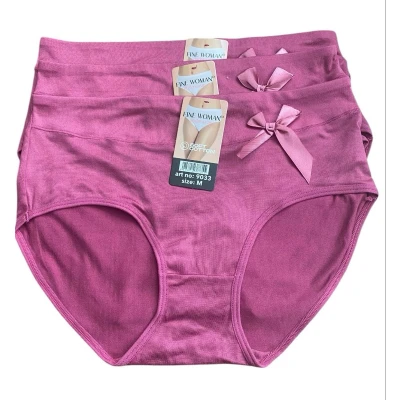Afbeelding van Dames slips 3 pack 9033 met strikje M oudroze