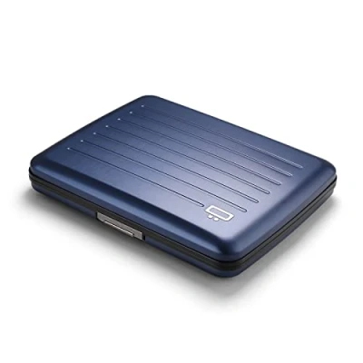 Afbeelding van ÖGON DESIGNS V2 Smart Case Large portemonnee van aluminium kaarthouder voor 10 kaarten, bonnetjes en tickets, Marineblauw