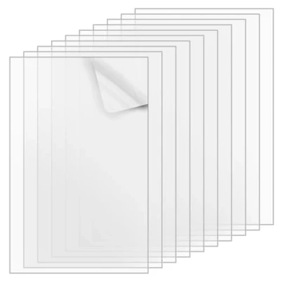 Afbeelding van 10 stuks acrylplaten, A4, 297 x 210 mm, plexiglasschijf, helder, transparant, organisch acrylglas, 1 mm kunststofplaat, acrylplaat, plexiglasplaat, plastic plaat, acryl board