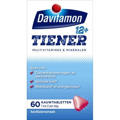 Afbeelding van 4x Davitamon Multi Boost 12+ Aardbei 60 Kauwvitamines