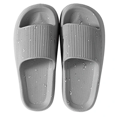Afbeelding van Pantoffels voor dames en heren, antislip, licht, doucheschoenen, sneldrogend, extra dikke sandalen, Grijs, 12 12.5 US Women/12 Men