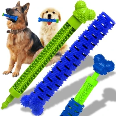 Afbeelding van Hondenspeelgoed, kauwspeelgoed voor honden, bot gevormd, robuust hondenspeelgoed grote en kleine hondenrassen, puppyspeelgoed van rubber, tandverzorging 23 cm lang