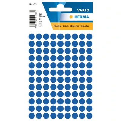 Afbeelding van Huismerk Herma 1833 Etiket Rond 8mm Donkerblauw 10