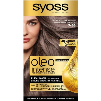 Afbeelding van 3x Syoss Oleo Intense Haarverf 7 56 Mokka Donkerblond